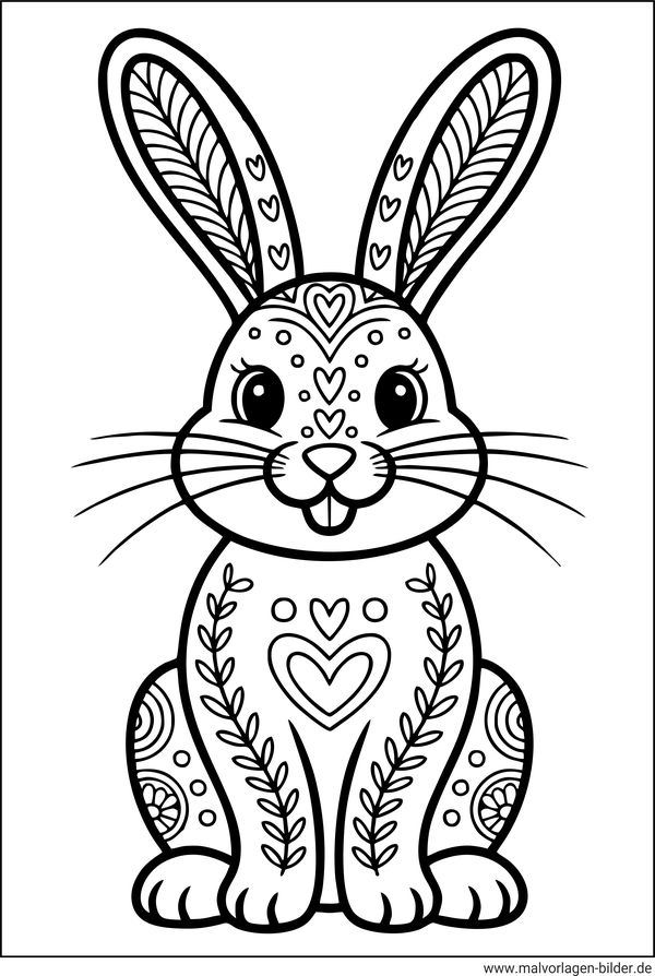 Osterhase Muster als Malvorlage