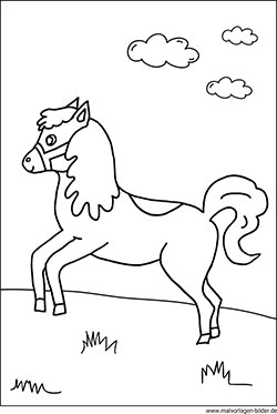 Ausmalbild Pferd zum Ausdrucken