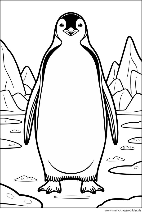 Ausmalbild Kaiserpinguin