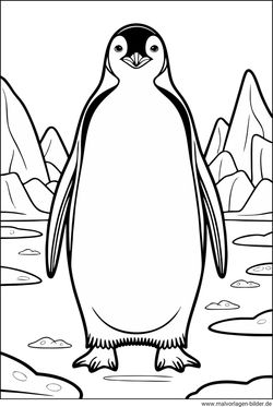 Kaiserpinguin Ausmalbild gratis download