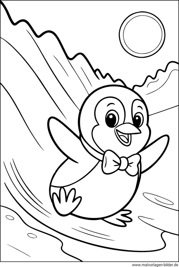 Lustiger Pinguin Ausmalbild