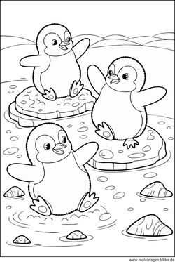 Pinguin-Babys Malvorlage gratis download