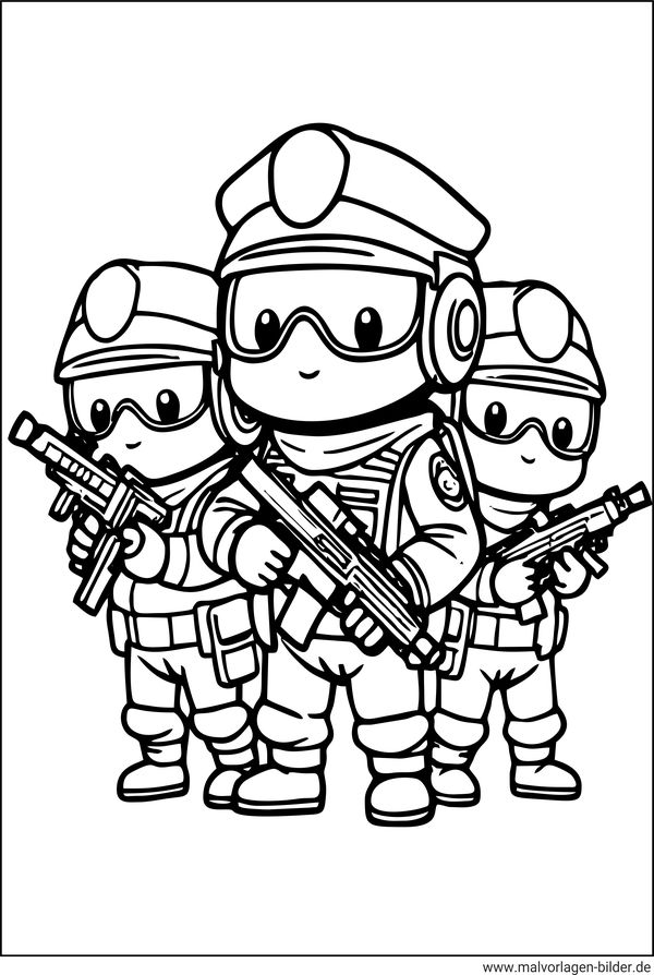 Ausmalbild Polizei SEK