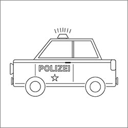 Polizeiauto als Malvorlage zum Ausdrucken