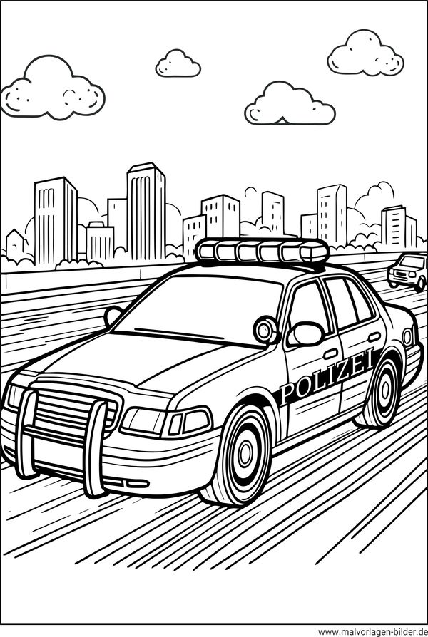 Polizeiauto City Ausmalbild