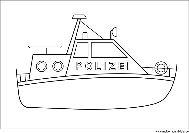 Polizeiboot Ausmalbild