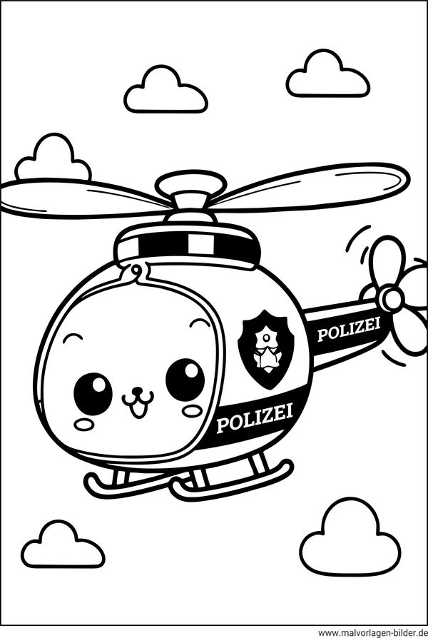 Polizeihubschrauber Ausmalbild