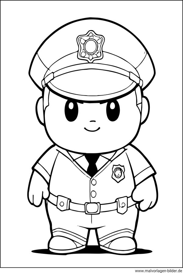 Polizist Ausmalbild für Kinder