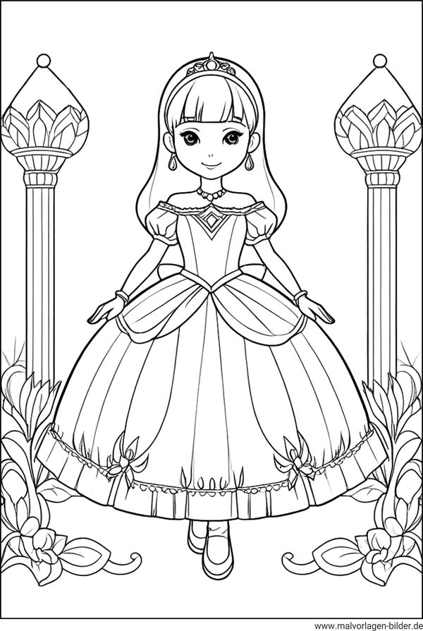 Prinzessin Ausmalbild ab 9 Jahren