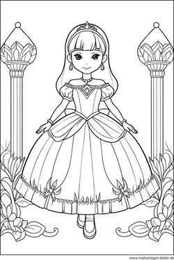 Prinzessin Ausmalbild für Schulkinder
