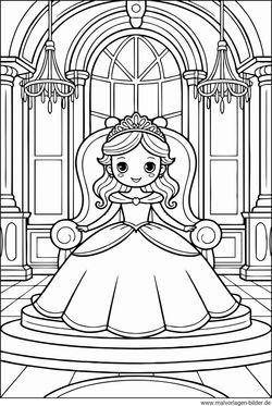 Prinzessin im Schloss Ausmalbild für Mädchen