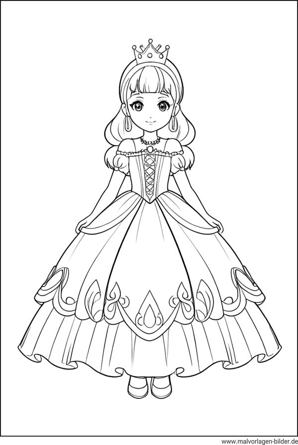 Prinzessin Kleid Ausmalbild