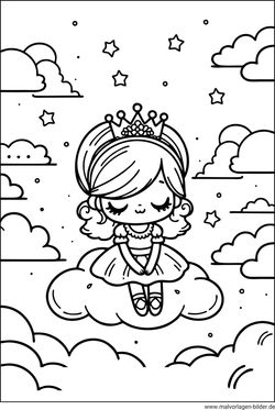 Prinzessin Wolke Ausmalbild ausdrucken