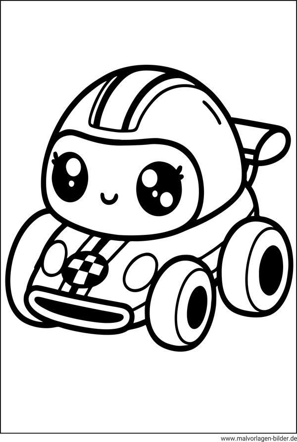 Rennauto Ausmalbild einfach ab 3 Jahren