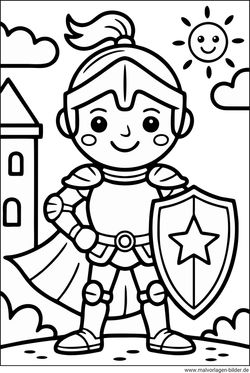 gratis Ritter Ausmalbild zum Drucken