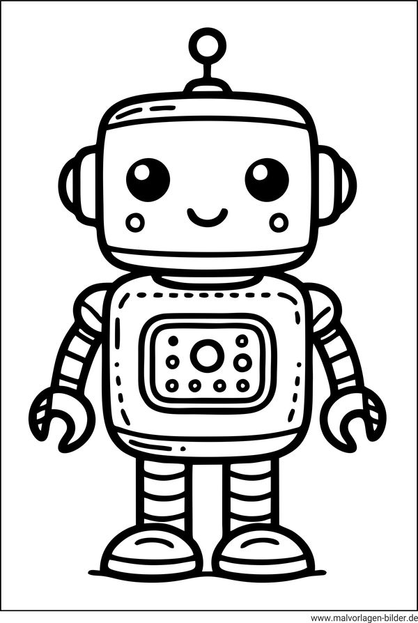 Roboter Malvorlage einfach