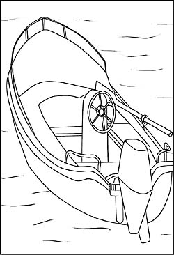 Ausmalbild Motorboot