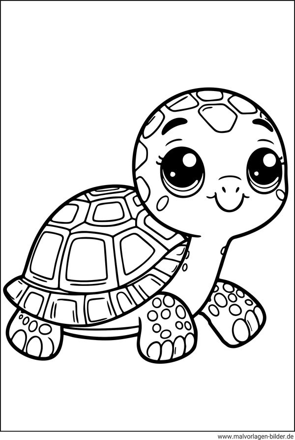 Ausmalbild Schildkröte süß