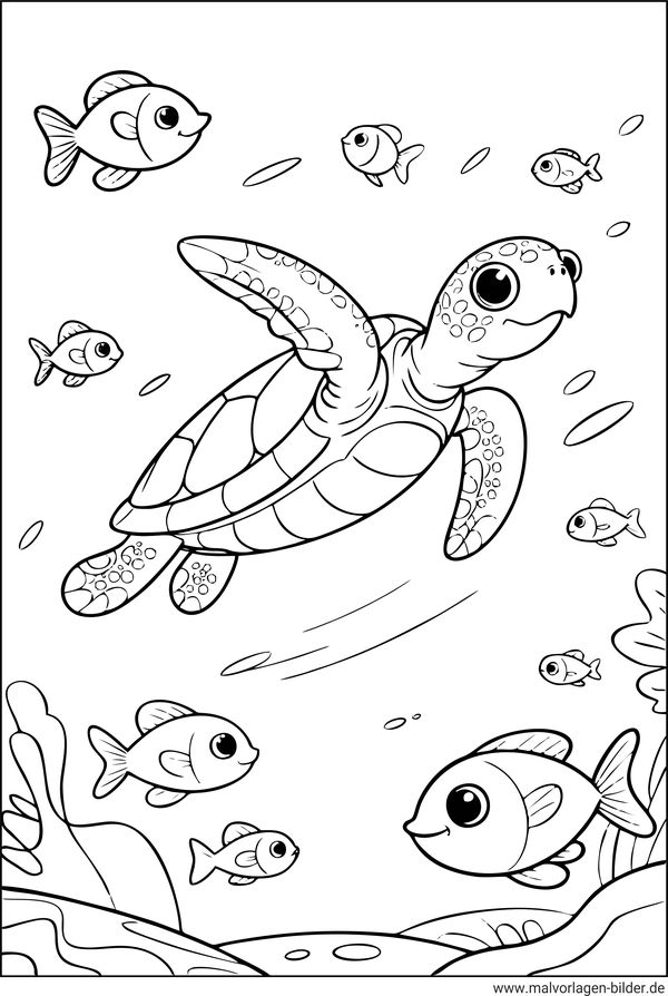 Wasserschildkröte Ausmalbild