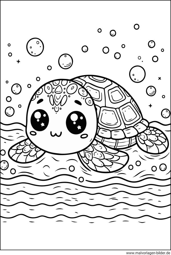 Wasserschildkröte ausmalen