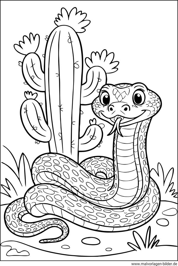 Schlange in der Wüste Ausmalbild
