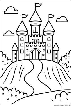 Schloss Berge Ausmalbild drucken und malen