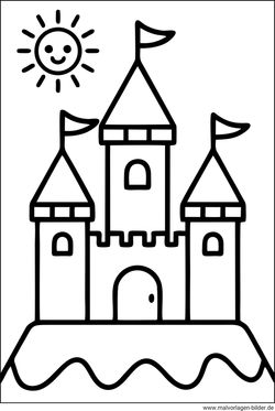 Schloss Kinder-Ausmalbild einfach