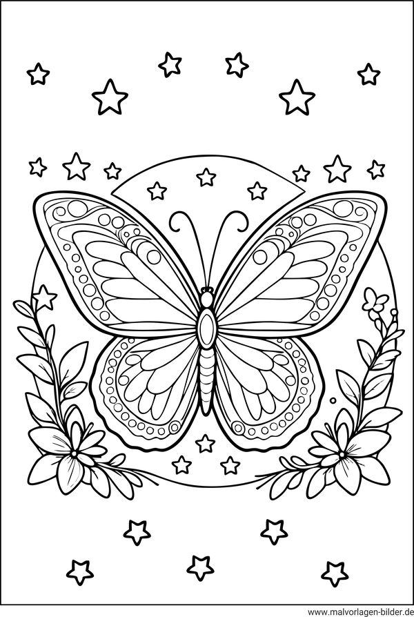 Ausmalbild Schmetterling Kostenlos