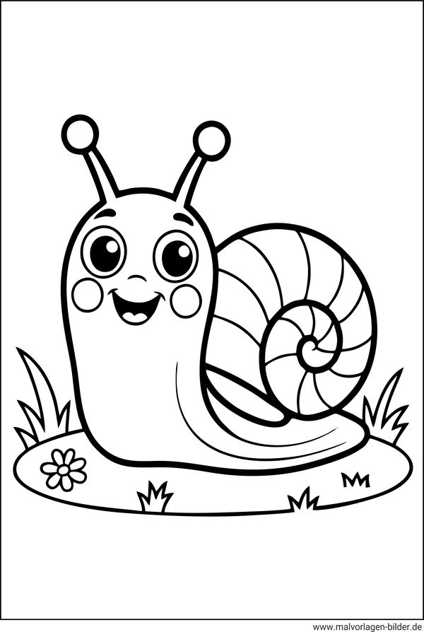 Ausmalbild lustige Schnecke