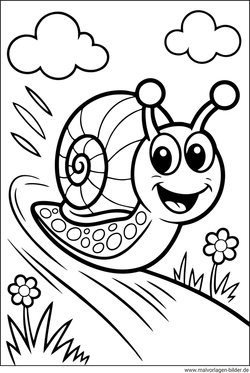 Ausmalbild Schnecke als Cartoon