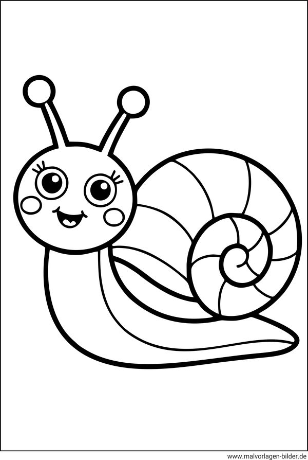 Ausmalbild Schneckenmädchen