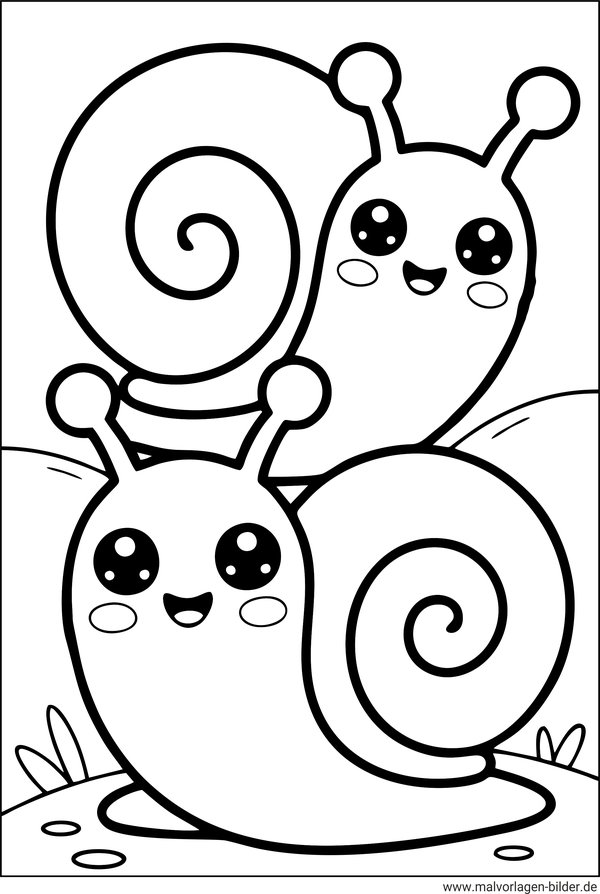 Zwei Schnecken Ausmalbild