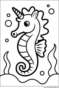 Seepferdcheneinhorn Malvorlage ausdrucken