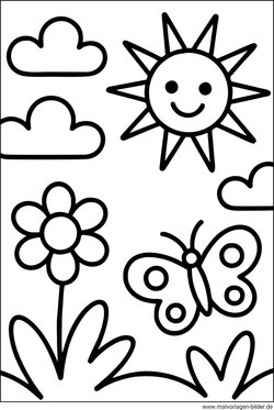 Sommer Ausmalbild einfach