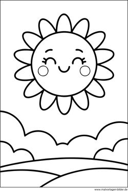 Niedliche Sonne Ausmalbild Kindergarten zum Ausmalen