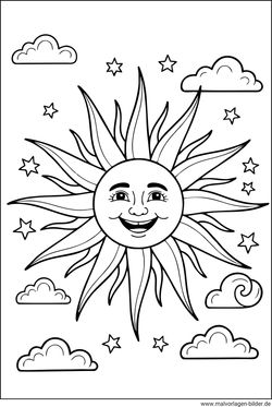 Sonne Ausmalbild Erwachsene kostenlos ausdrucken