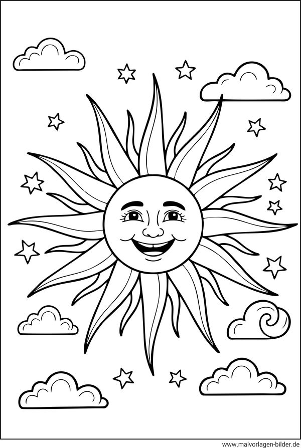 Sonne Ausmalbild Erwachsene