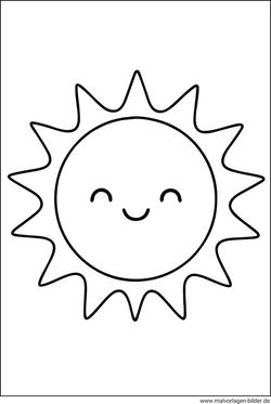 Sonne Ausmalbild niedlich