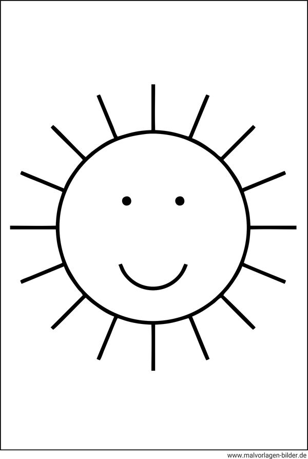 Sonne einfaches Ausmalbild
