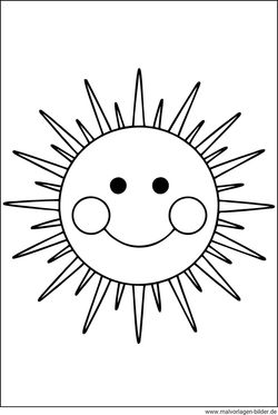 Sonne Kinder-Vorlage ausdrucken