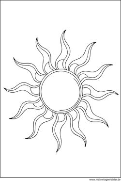 Sonne Malbild für Erwachsene gratis drucken