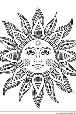 Sonne Malvorlage Erwachsene malen