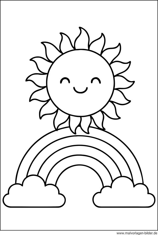 Sonne Regenbogen Ausmalbild