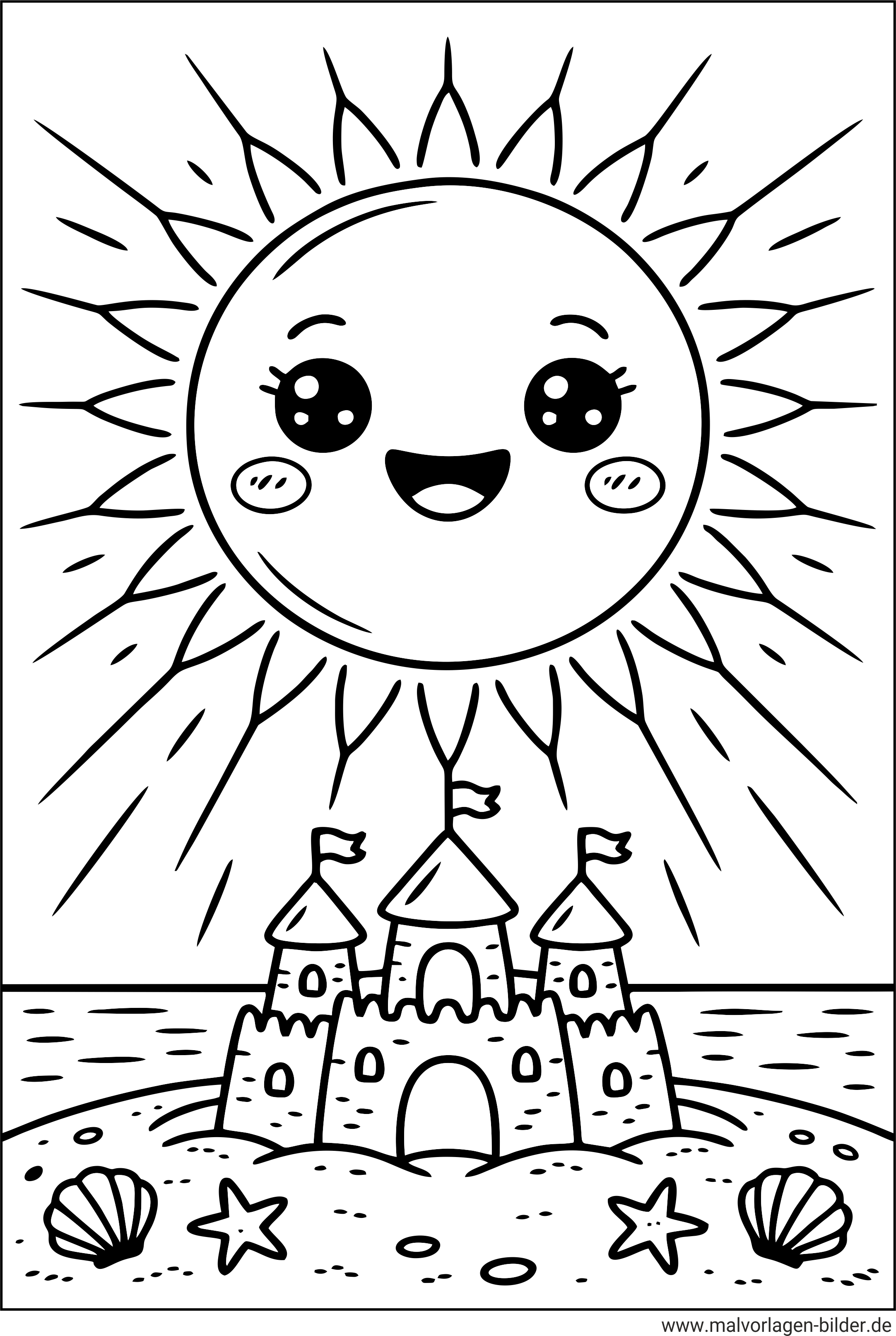 Sonne Sandburg Ausmalbild