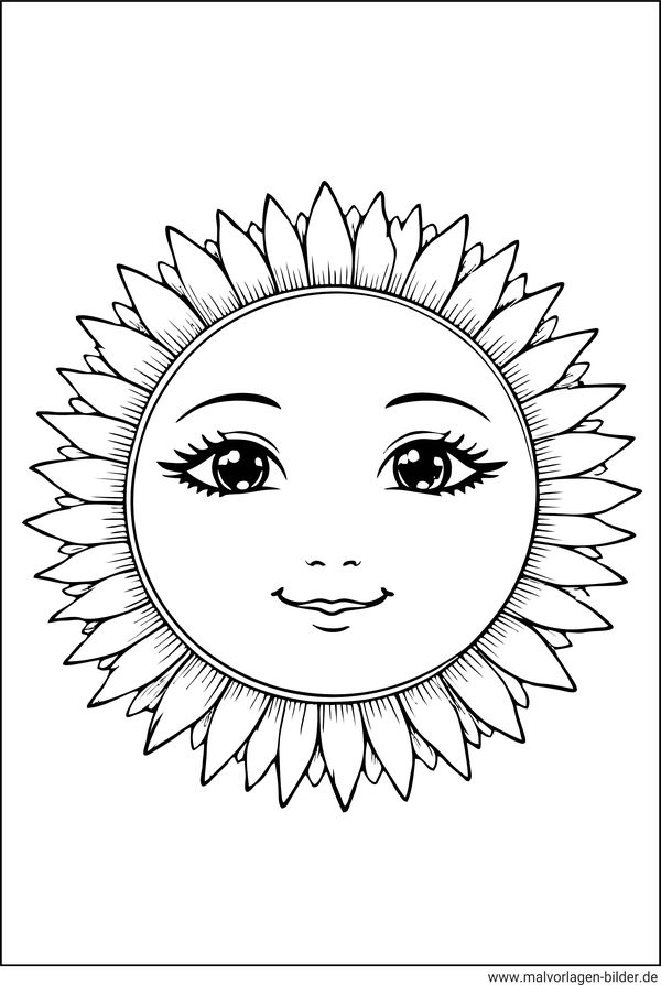 Sonnengesicht Malvorlage