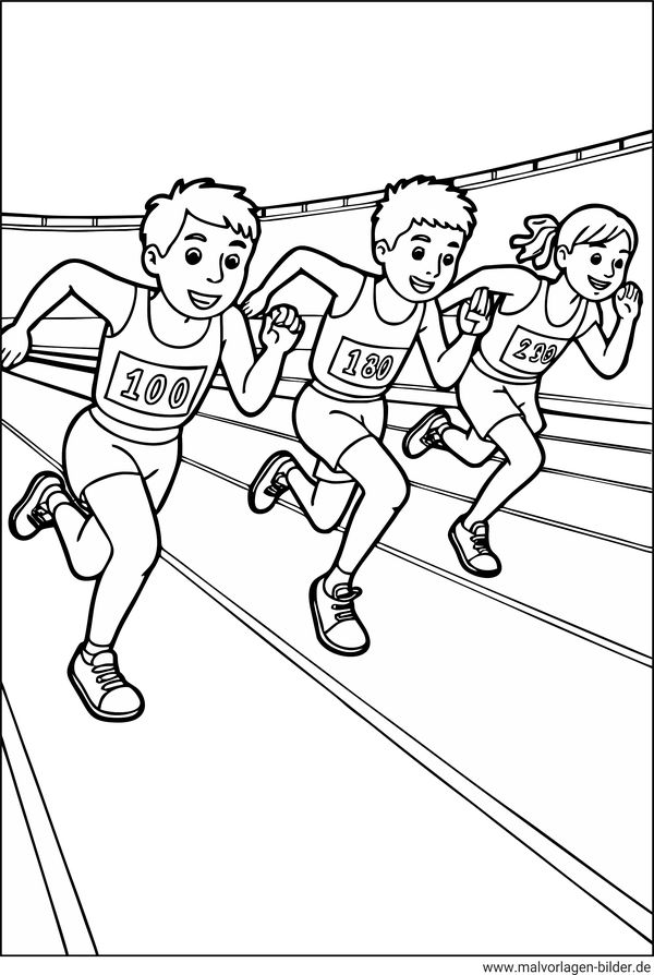 100 Meter Lauf Ausmalbild Sport