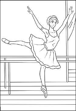 Malvorlage Ballett - Ballerina