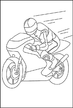 Malvorlage Motorrad Fahrer