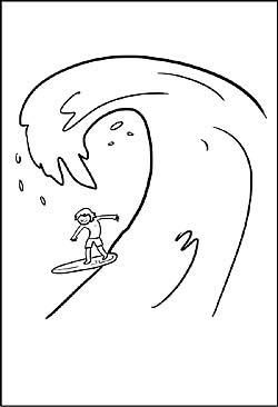 Malvorlage Surfen
