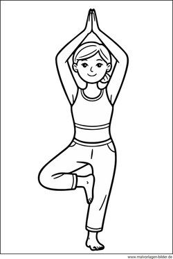 Yoga Ausmalbild kostenlos drucken